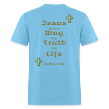Load image into Gallery viewer, Unisex Jesus is the Way Tee - aquatic blue
