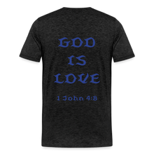 Load image into Gallery viewer, Men's God is Love (Blue Letter) Tee - charcoal grey