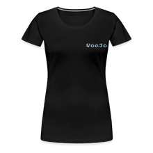 Load image into Gallery viewer, Women's God is Love (Baby Blue Letter) Tee - black