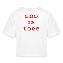 Load image into Gallery viewer, God is Love Women’s Cropped T-Shirt - white