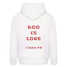 Load image into Gallery viewer, Unisex God is Love Hoodie (Red Letters) - white