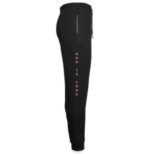Load image into Gallery viewer, Unisex God is Love Joggers Pink Letters - black/asphalt