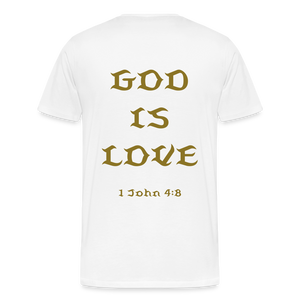 Men's God is Love (Gold Letter) Tee - white