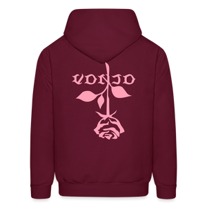 Unisex VonJo Floral (Pink Letter) Hoodie - burgundy