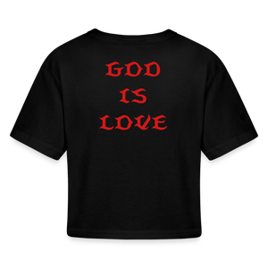 God is Love Women’s Cropped T-Shirt - black