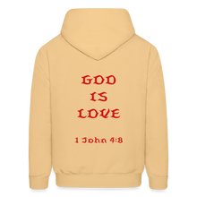 Load image into Gallery viewer, Unisex God is Love Hoodie (Red Letters) - light yellow
