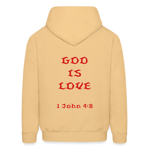 Unisex God is Love Hoodie (Red Letters) - light yellow