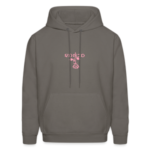 Unisex VonJo Floral (Pink Letter) Hoodie - asphalt gray