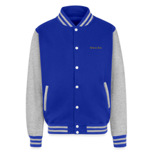 Load image into Gallery viewer, God is Love (Gold Letter) Heavyweight Letterman Jacket - royal/heather grey
