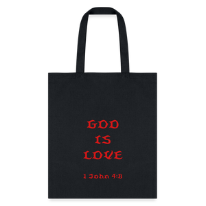 God is Love Tote Bag - black