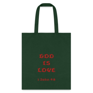 God is Love Tote Bag - forest green