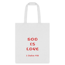 Load image into Gallery viewer, God is Love Tote Bag - white
