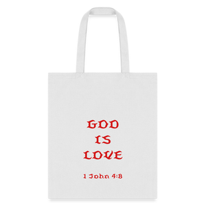 God is Love Tote Bag - white