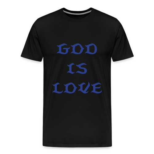 God is Love (Front) Blue Letter Tee - black