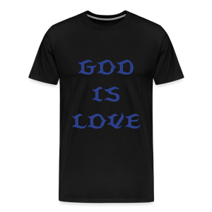 God is Love (Front) Blue Letter Tee - black