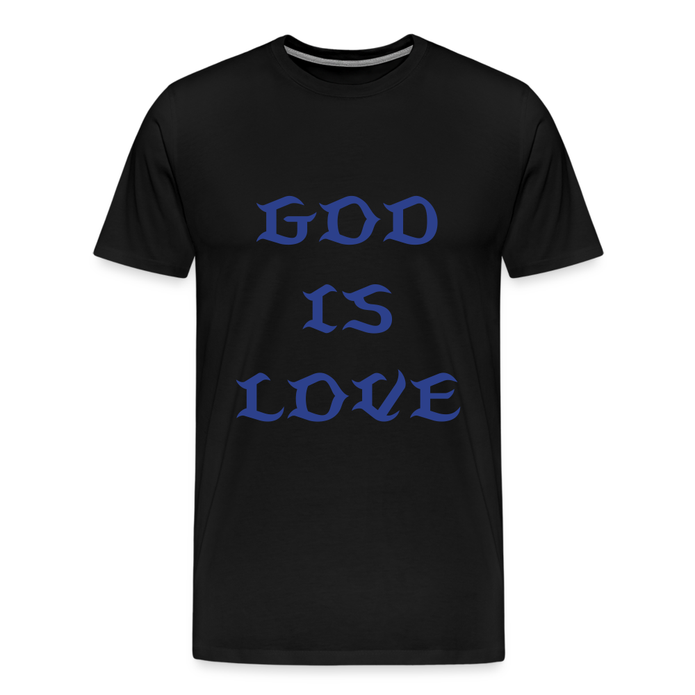 God is Love (Front) Blue Letter Tee - black