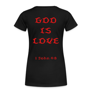 Women’s God is Love (Red Letter) Tee - black