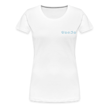 Load image into Gallery viewer, Women&#39;s God is Love (Baby Blue Letter) Tee - white
