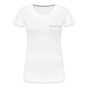 Women's God is Love (Baby Blue Letter) Tee - white