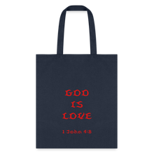 Load image into Gallery viewer, God is Love Tote Bag - navy
