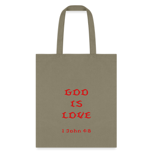 God is Love Tote Bag - khaki