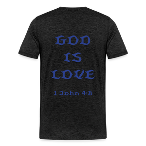 Men's God is Love (Blue Letter) Tee - charcoal grey