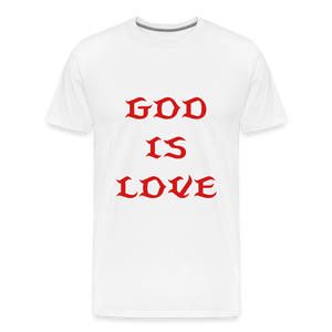 God is Love (Front) Red Letter Tee - white