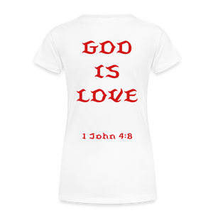 Women’s God is Love (Red Letter) Tee - white