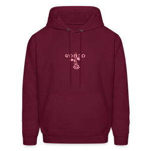 Unisex VonJo Floral (Pink Letter) Hoodie - burgundy