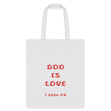 Load image into Gallery viewer, God is Love Tote Bag - white
