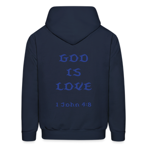 Unisex God is Love Royal Blue Letter Hoodie - navy