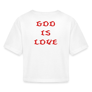 God is Love Women’s Cropped T-Shirt - white