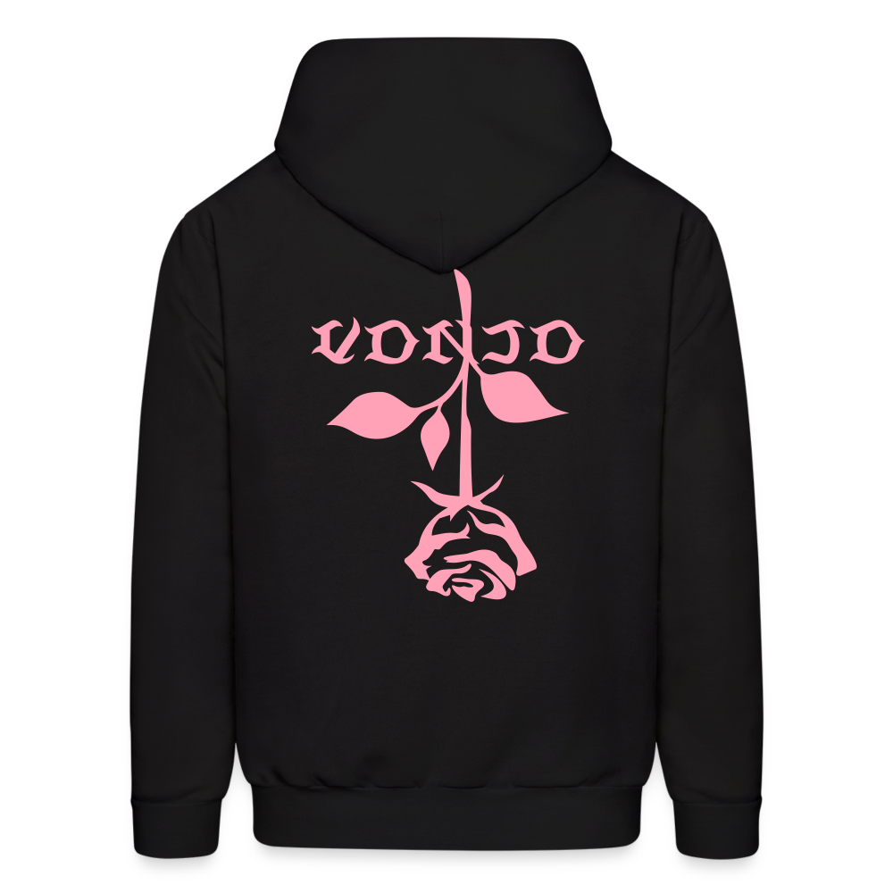 Unisex VonJo Floral (Pink Letter) Hoodie - black