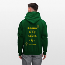 Load image into Gallery viewer, Unisex Jesus is the Way Hoodie - forest green
