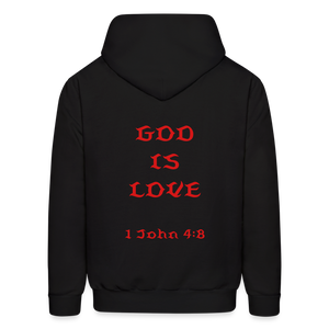 Unisex God is Love Hoodie (Red Letters) - black