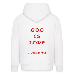 Unisex God is Love Hoodie (Red Letters) - white