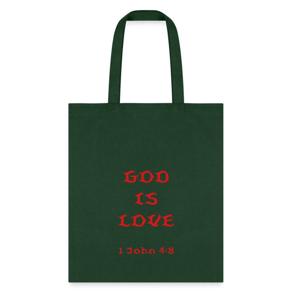 God is Love Tote Bag - forest green