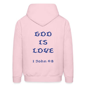 Unisex God is Love Royal Blue Letter Hoodie - pale pink