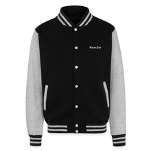 Load image into Gallery viewer, God is Love Heavyweight Letterman Jacket - black/heather grey
