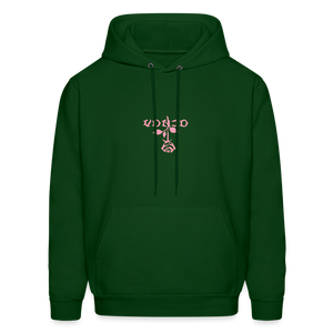 Unisex VonJo Floral (Pink Letter) Hoodie - forest green