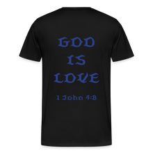 Load image into Gallery viewer, Men&#39;s God is Love (Blue Letter) Tee - black
