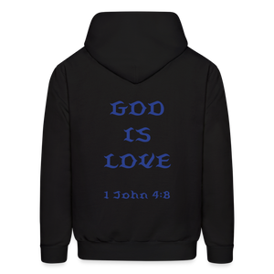 Unisex God is Love Royal Blue Letter Hoodie - black