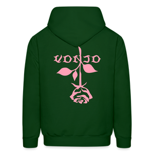 Unisex VonJo Floral (Pink Letter) Hoodie - forest green