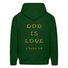 Load image into Gallery viewer, God is Love Gold Letter Hoodie - forest green
