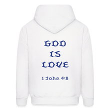 Load image into Gallery viewer, Unisex God is Love Royal Blue Letter Hoodie - white
