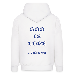 Unisex God is Love Royal Blue Letter Hoodie - white