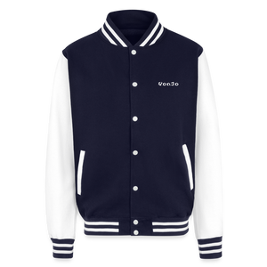 God is Love Heavyweight Letterman Jacket - navy/white