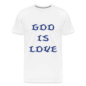 God is Love (Front) Blue Letter Tee - white