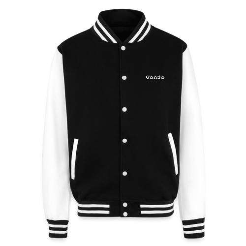 God is Love Heavyweight Letterman Jacket - black/white