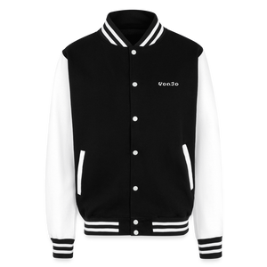 God is Love Heavyweight Letterman Jacket - black/white